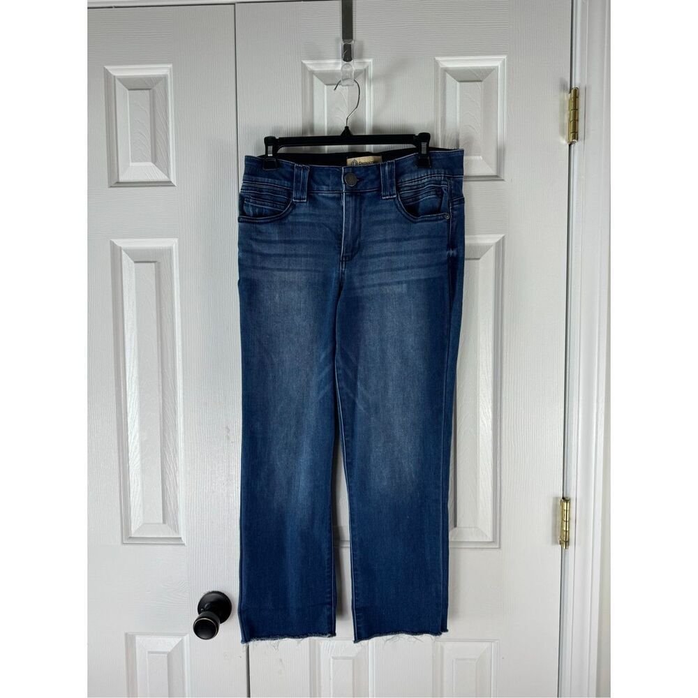 Democracy Womens Cropped Ab Technology Straight Leg Ankle Raw Hem Jeans Size 6